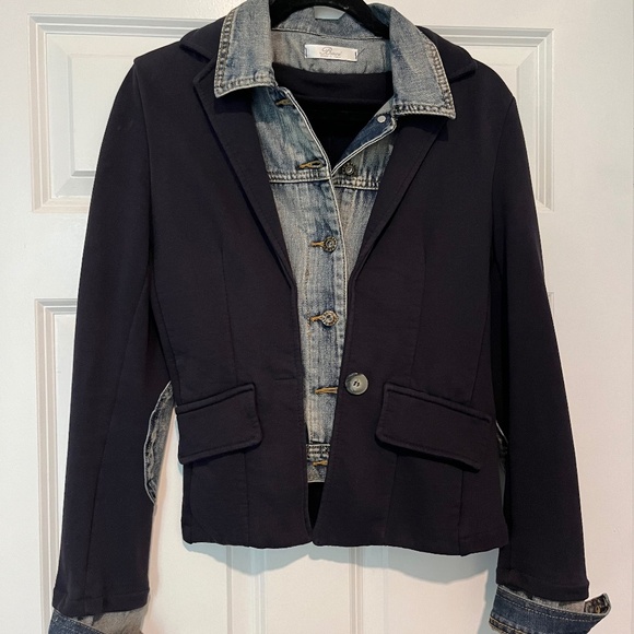 Baci Denim/black blazer jacket - Picture 1 of 5